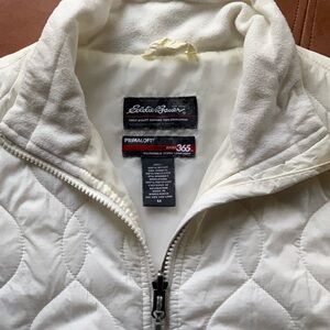 Eddie Bauer Women's White Quilted/Fleece Primaloft Vest M